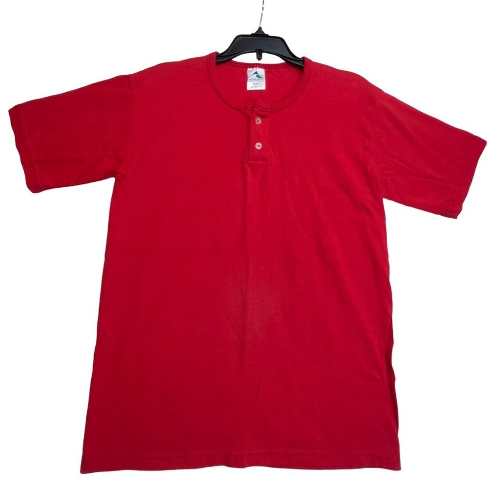 Augusta Sportswear Youth Girls Large Red Shirt Button Top‎ Short Sleeve